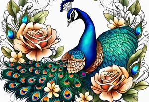Peacock tattoo idea