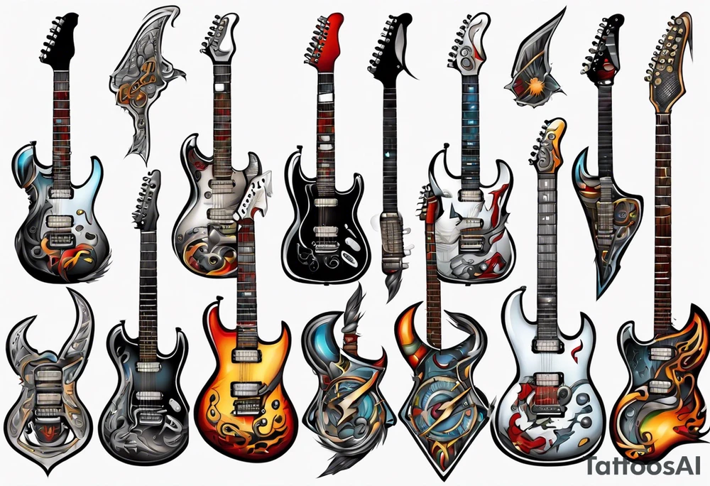 electric guitar tattoo idea