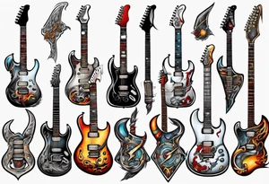 electric guitar tattoo idea