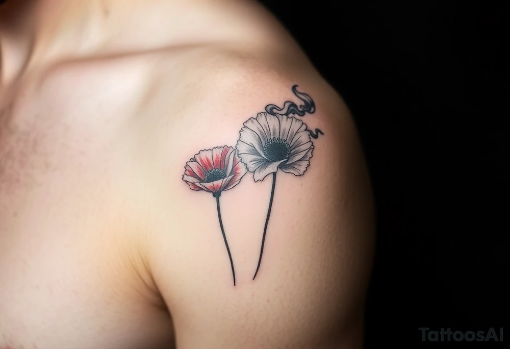 Ryan, Aries, 2 red poppy’s, and smoke tattoo idea