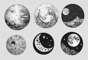 Realistic moon tattoo idea