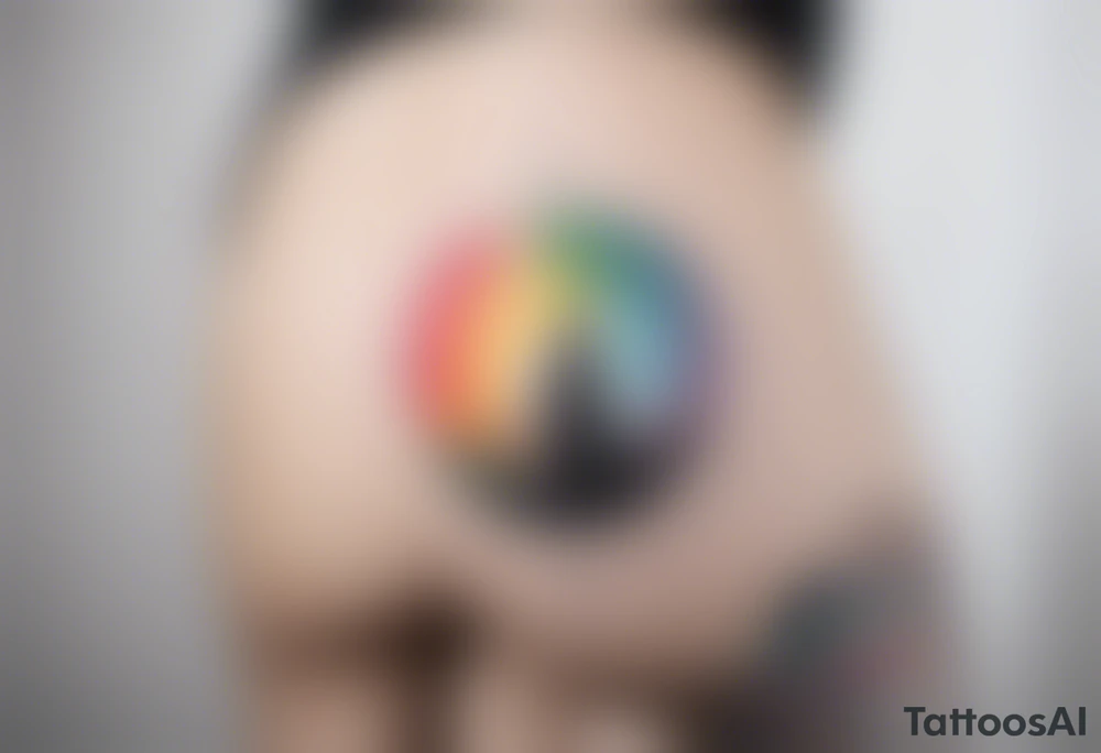 "You never walk alone" stars and rainbow color tattoo idea