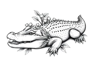 alligator with orange groves tattoo idea