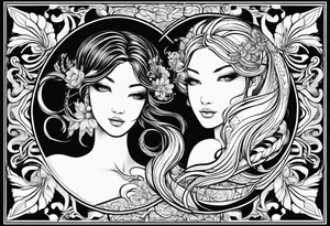 Virgo and Scorpio symbol tattoo idea