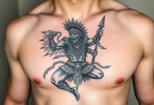 Mayan warrior battling darkness tattoo idea