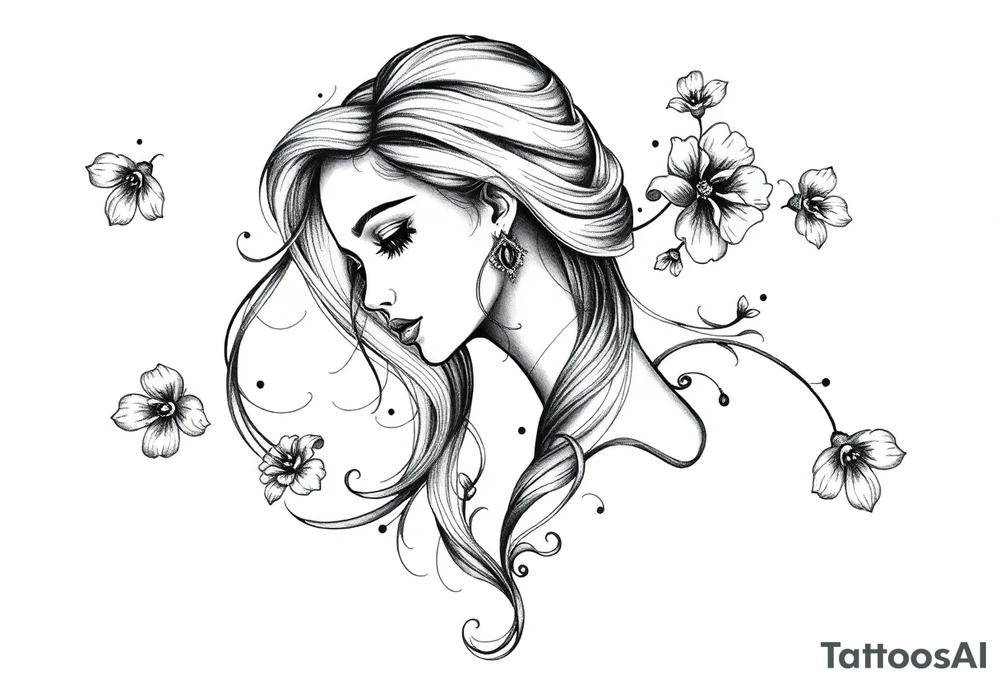 Gothic girl tattoo idea