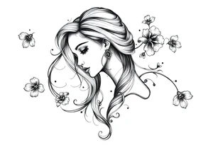 Gothic girl tattoo idea