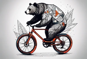 bear riding a bicycle tattoo idea