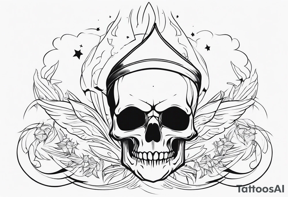 skull wizard tattoo idea