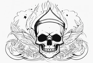 skull wizard tattoo idea