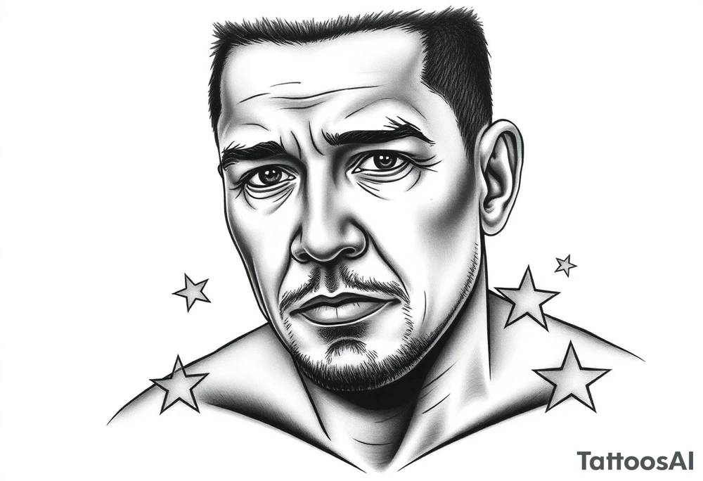 last Name Obando with stars tattoo idea