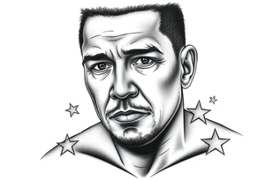 last Name Obando with stars tattoo idea