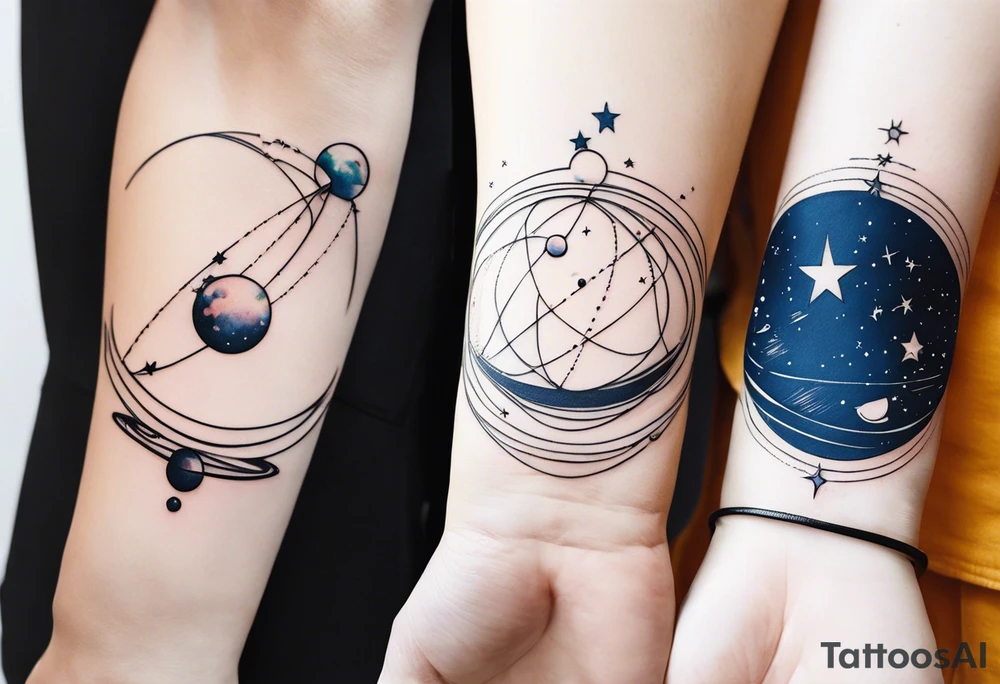 I wanna a bracelet tattoo with astronomy theme tattoo idea