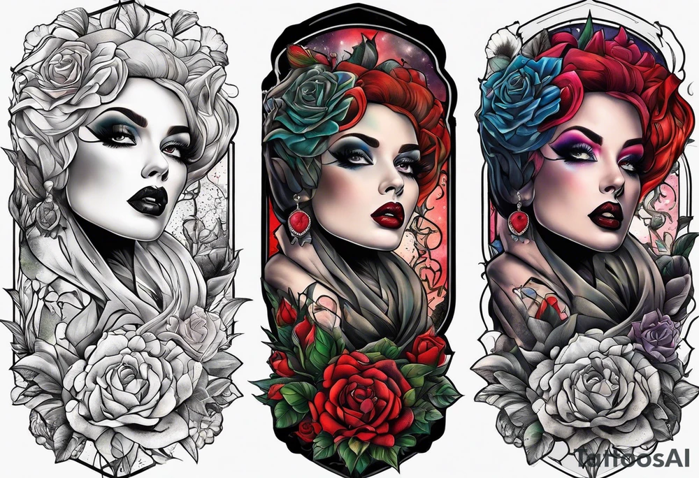 Rocky Horror arm sleeve tattoo idea