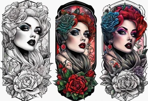 Rocky Horror arm sleeve tattoo idea