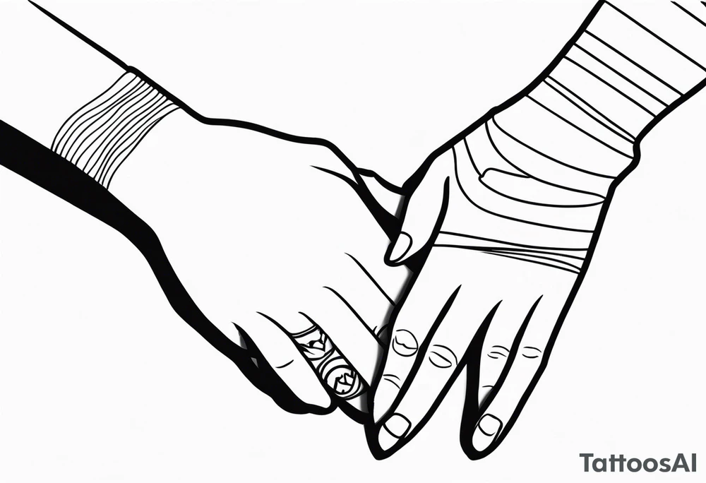 Mom dad family hold hand tattoo idea