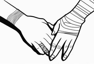 Mom dad family hold hand tattoo idea