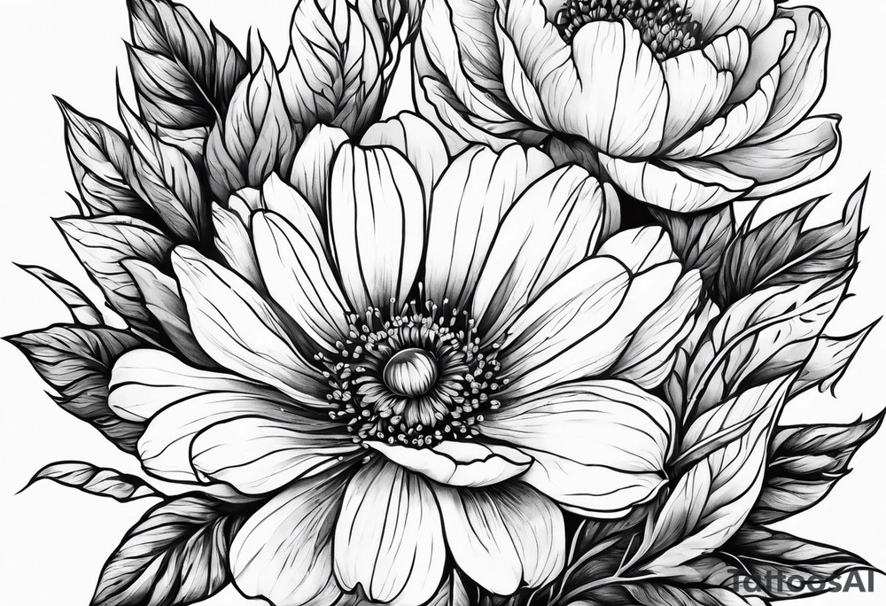 April birth flowers tattoo idea
