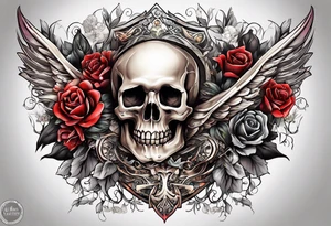 arm sleeve tattoo of bone that fills entire arm from shoulder to fingers symbolizing pain with skulls and dead flowers and more tattoo idea