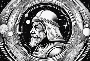 spartan, outer space, Einstein, physics, writing, sleeve tattoo tattoo idea