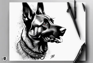 Belgian Malinois dog tattoo idea
