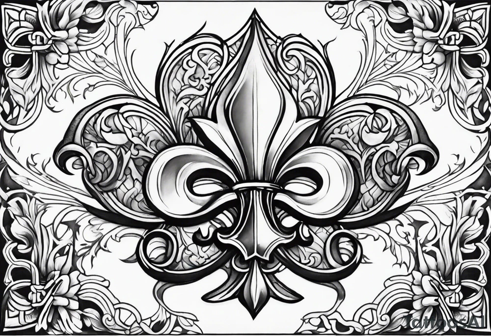 Fleur de lys celtique en flamme tattoo idea