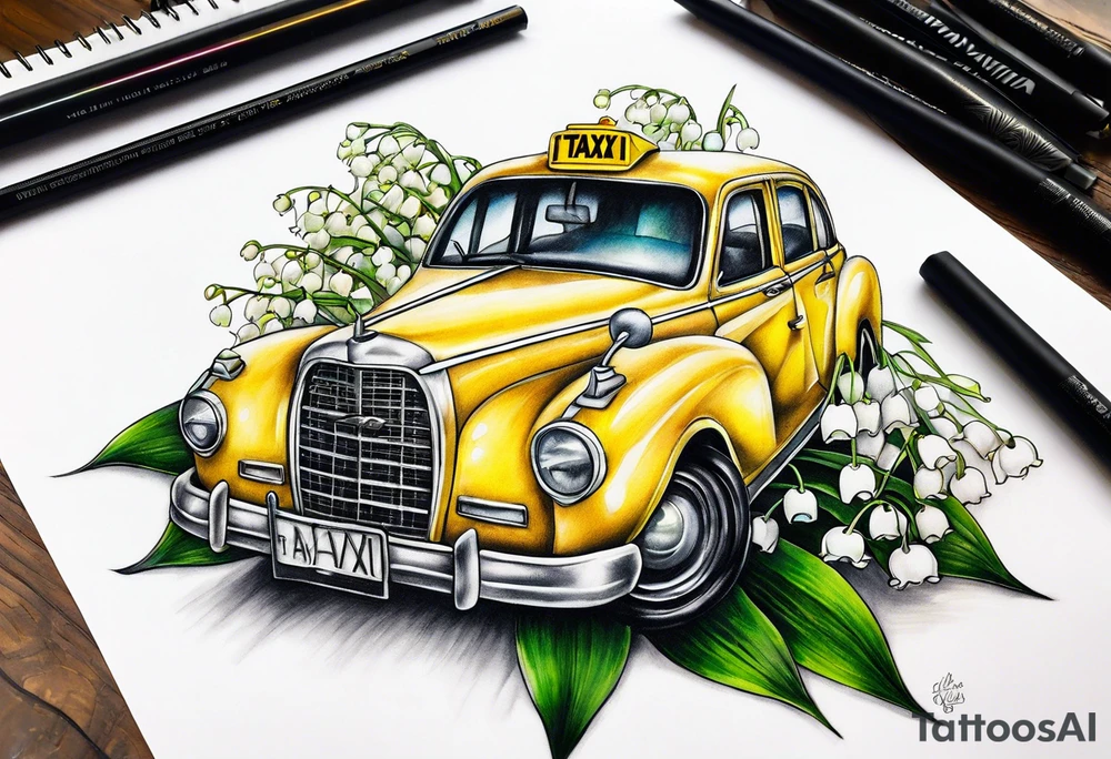lily of the valley and taxis bacata tattoo idea
