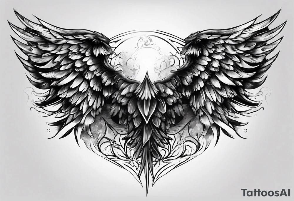 Dark angel wing tattoo idea