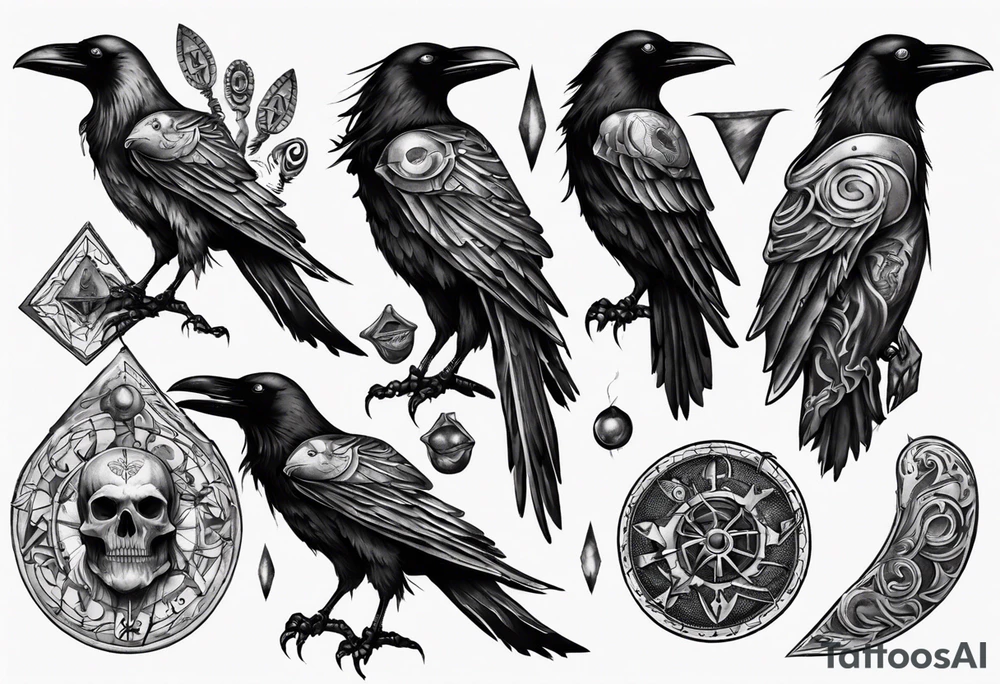 raven from the vikings era tattoo idea