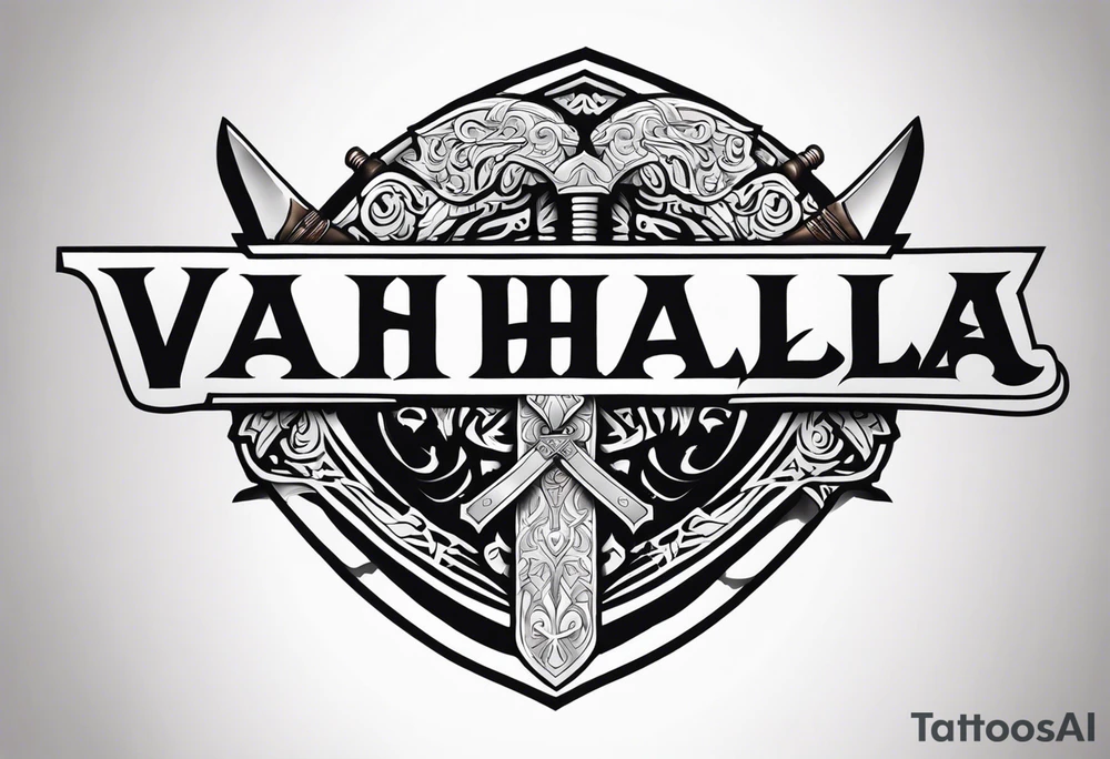 Valhalla  warrior soldier  Sword axe tattoo idea