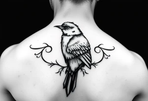 Red bird girly small tattoo idea