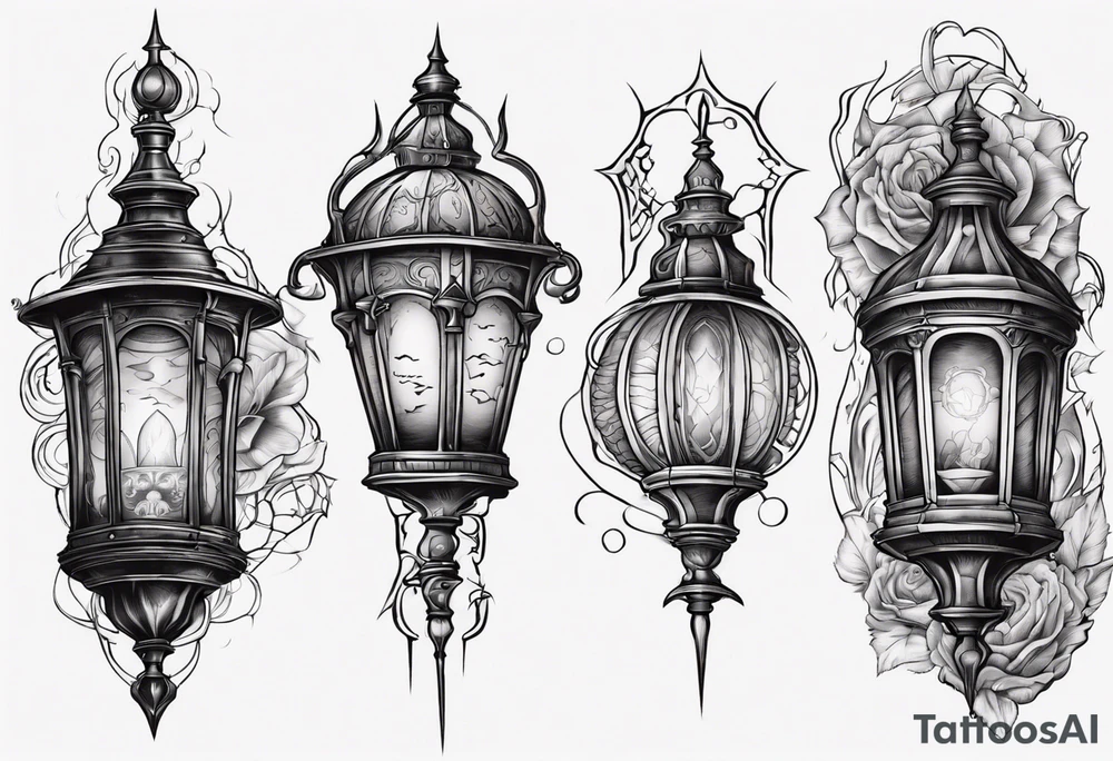 Gothic lantern tattoo idea