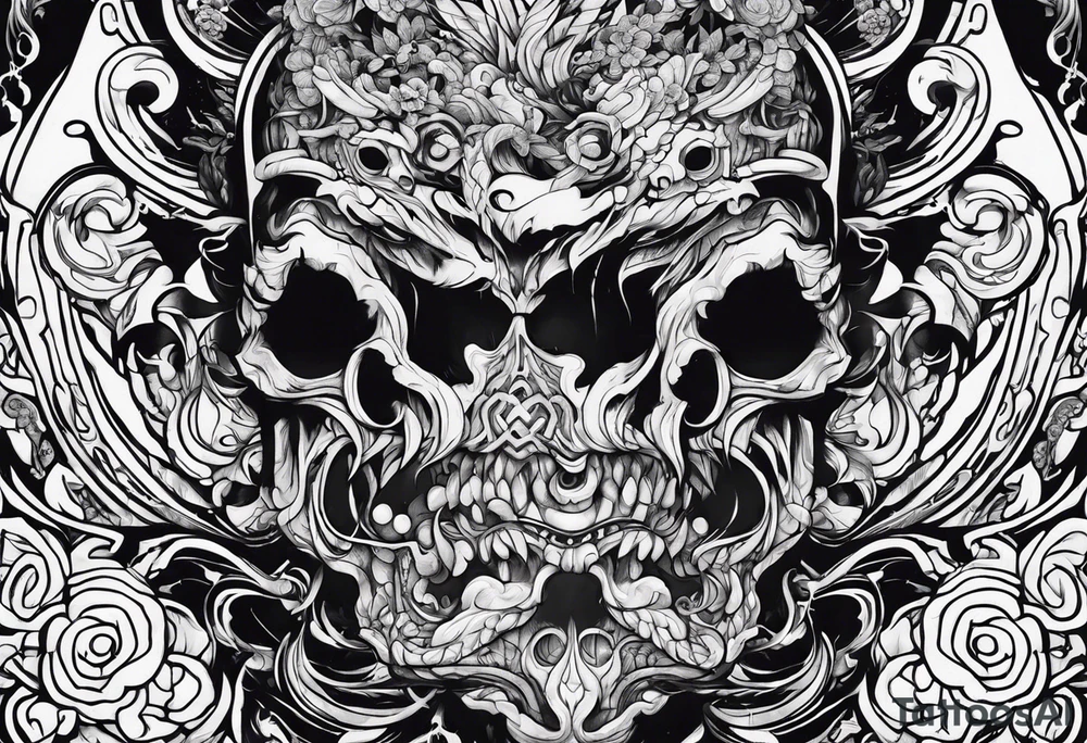 Beautiful body horror tattoo idea