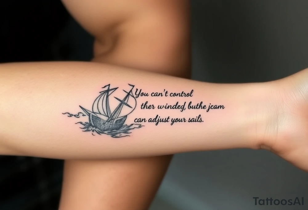 Old Norse mythology 
You can’t control the wind but you can adjust your sails tattoo idea