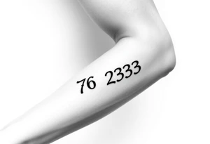 76 2323 written out gang tattoo idea