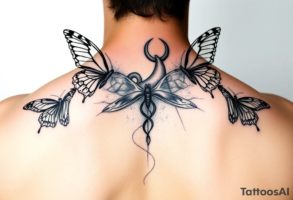 Capricorn female goddess wealthy earthy butterflies world money wisdom tattoo idea