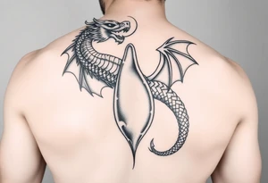 the canvas is a mans large erect penis , it has a dragon that wraps around it tattoo idea