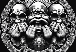 hear no evil, see no evil, speak no evil tattoo idea