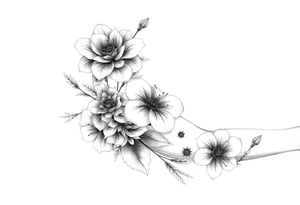 Flowers contrasting tough and feminine tattoo idea