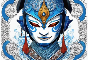 the Blue Spirit Mask from Avatar the Last Air Bender worn by Zuko tattoo idea