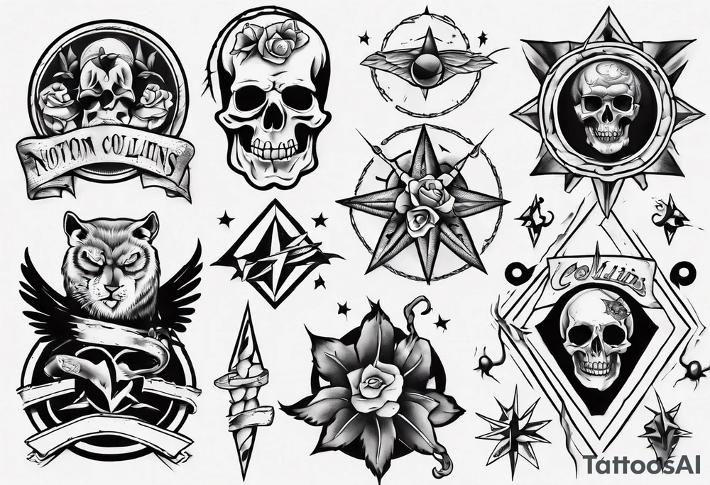 Different tattoos in traditional tattoo style tattoo idea Different tattoos in traditional tattoo style tattoo idea