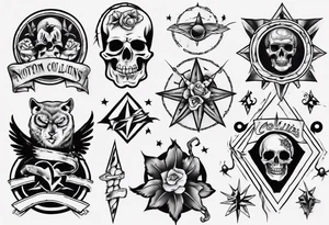 Different tattoos in traditional tattoo style tattoo idea