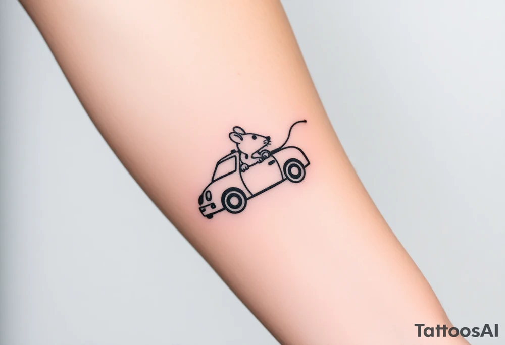 Mouse driving car tattoo idea