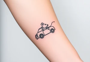 Mouse driving car tattoo idea