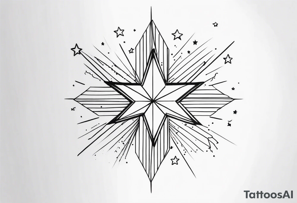 small stars and lines tattoo idea