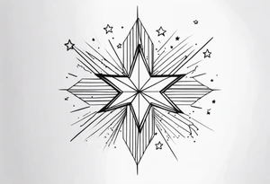 small stars and lines tattoo idea