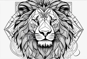 geometric lion tattoo tattoo idea