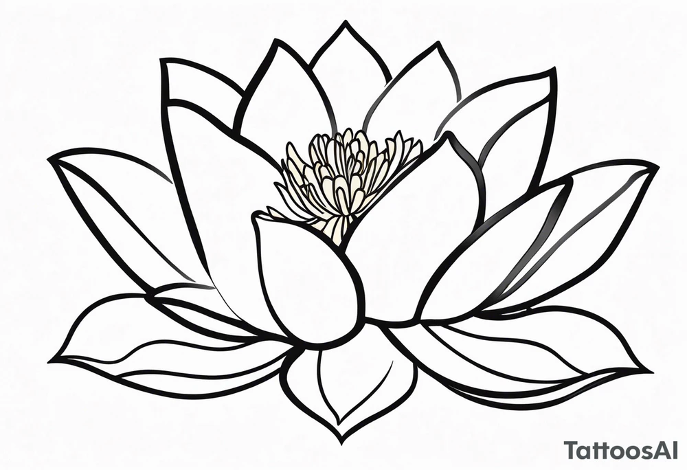 white lotus flower outline tattoo idea