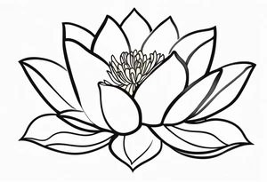 white lotus flower outline tattoo idea