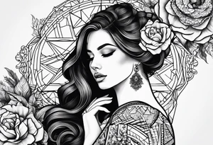 Geometric lace tattoo idea